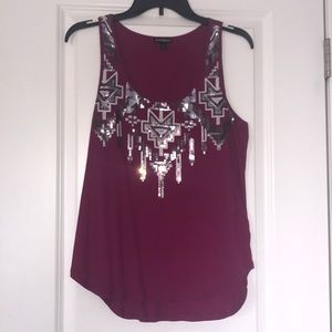 Express Aztec sequin tank - small